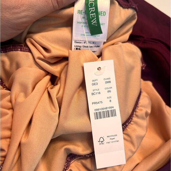 J Crew Burgundy Plunging Neckline One Piece Size 8 NWT - Picture 5 of 8